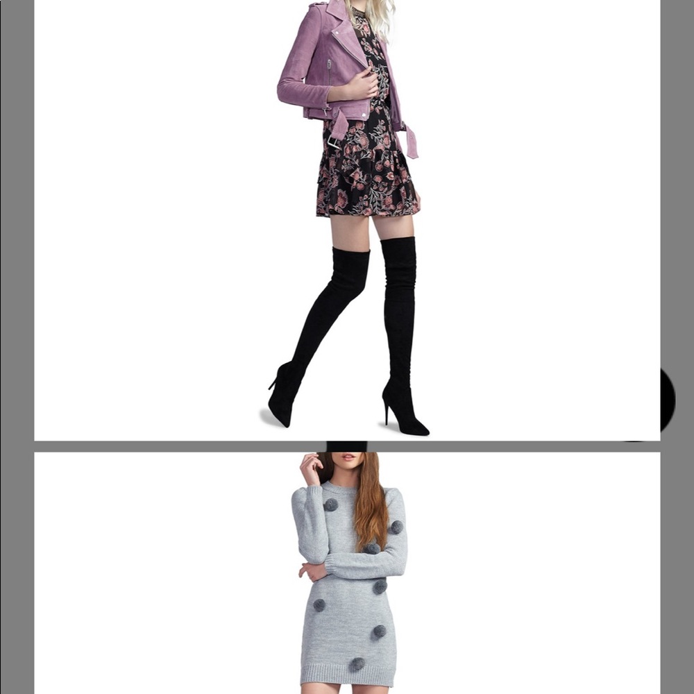 Steve Madden Dominique black thigh high boot heel